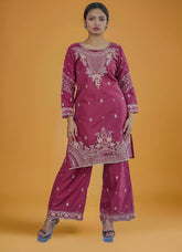 Pearl White Lucknavi Chikankari Suit